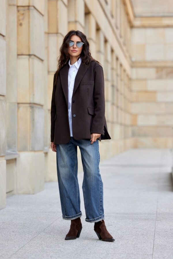 Nadine - marynarka oversize w jodełkę BRA - obrazek 3