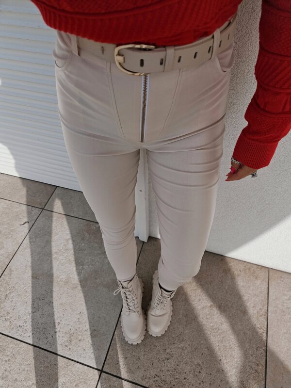 Spodnie woskowane REVOLUT - ivory - obrazek 3