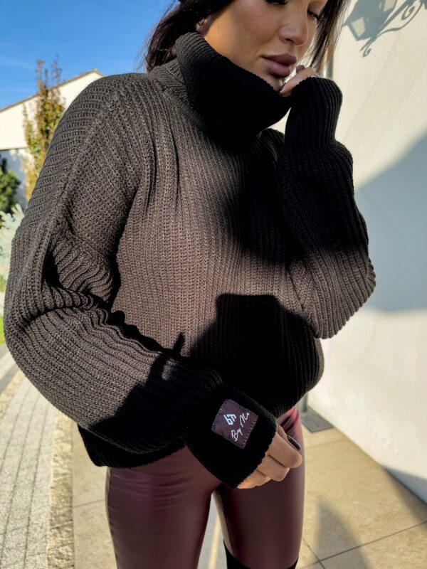 Sweter golf LAVER - czarny - obrazek 25