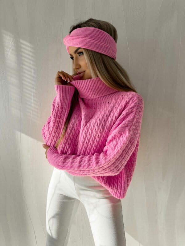 Sweter golf INKO - barbi róż - obrazek 12