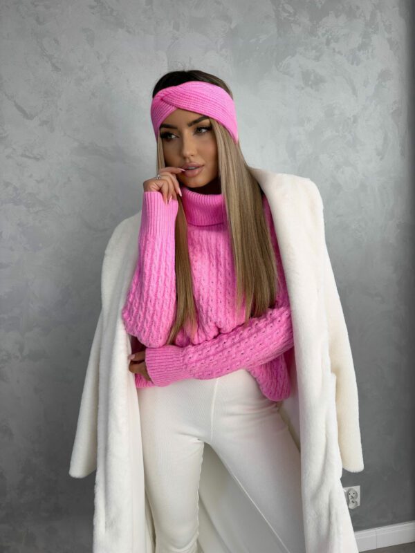 Sweter golf INKO - barbi róż - obrazek 14