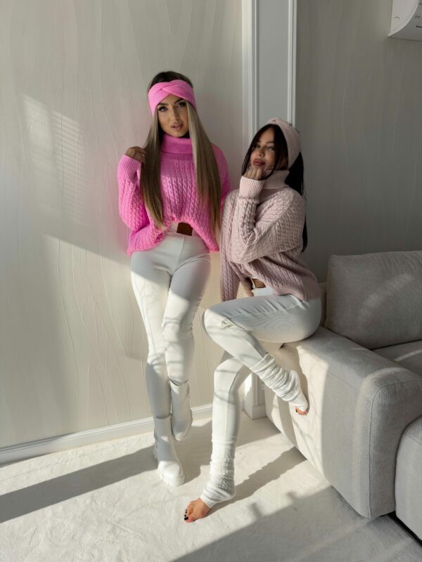 Sweter golf INKO - barbi róż - obrazek 3