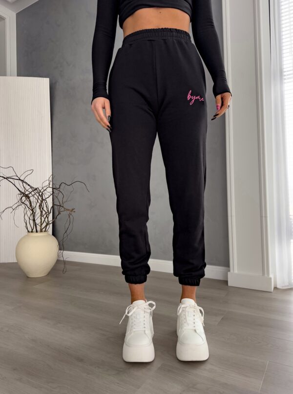 Spodnie dresowe PINK LOGO - czarne - obrazek 6