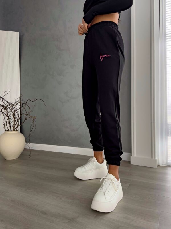 Spodnie dresowe PINK LOGO - czarne - obrazek 8