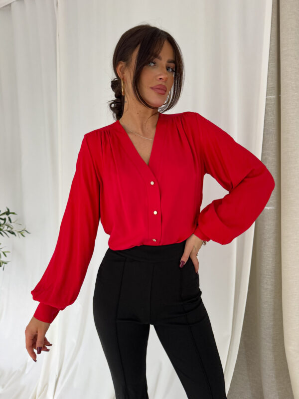 Koszula RUFFLES – czerwona - obrazek 7