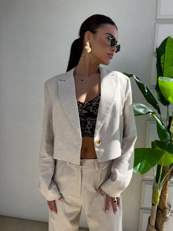 Marynarka SLIM natural - szaro-beż - obrazek 6