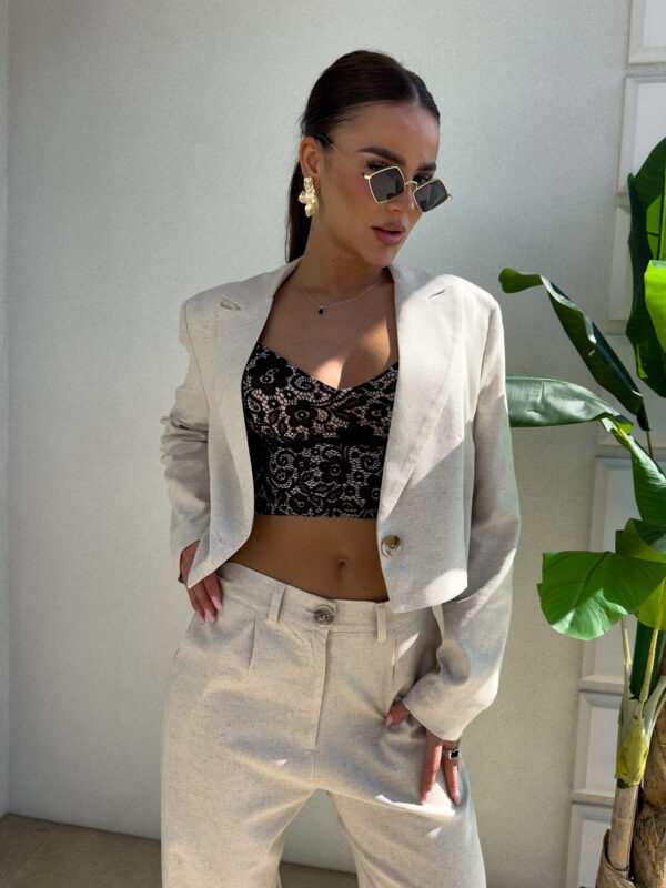 Marynarka SLIM natural - szaro-beż - obrazek 4