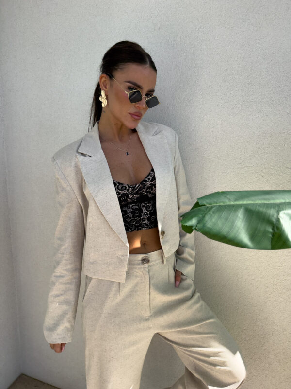 Marynarka SLIM natural - szaro-beż - obrazek 19
