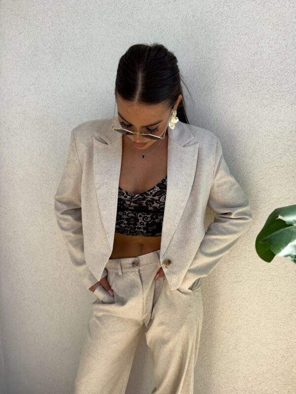 Marynarka SLIM natural - szaro-beż - obrazek 7