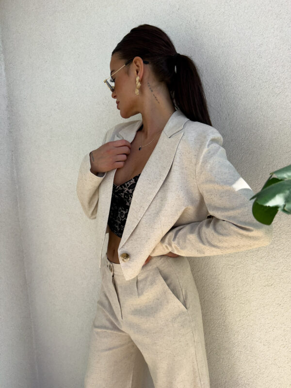 Marynarka SLIM natural - szaro-beż - obrazek 11