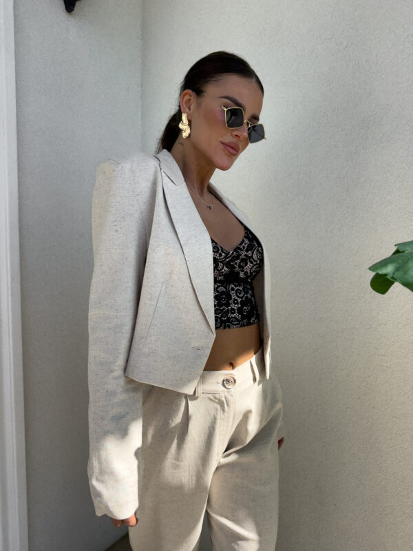 Marynarka SLIM natural - szaro-beż - obrazek 21
