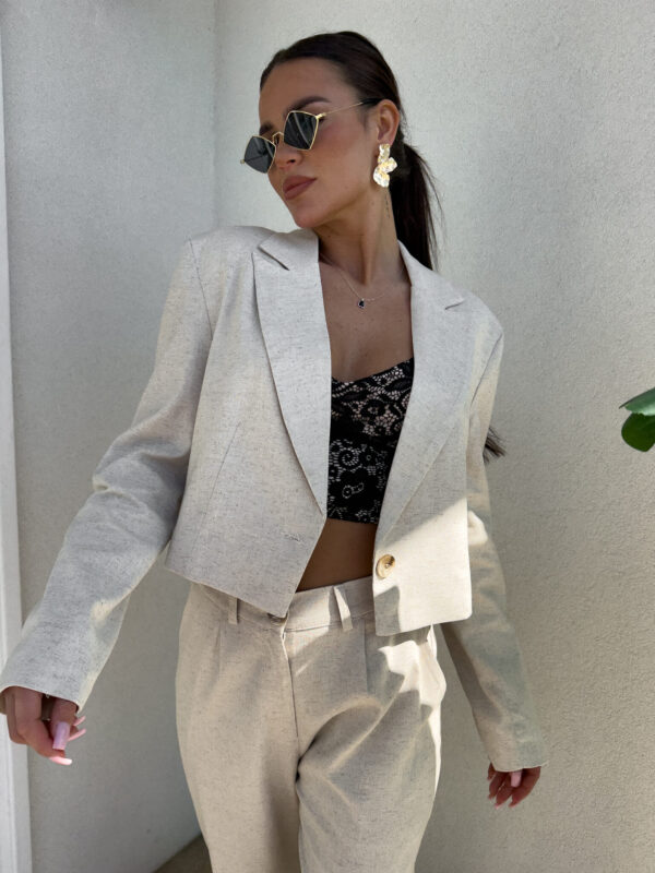 Marynarka SLIM natural - szaro-beż - obrazek 22