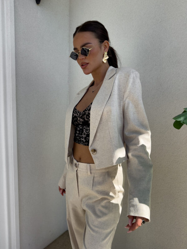 Marynarka SLIM natural - szaro-beż - obrazek 23