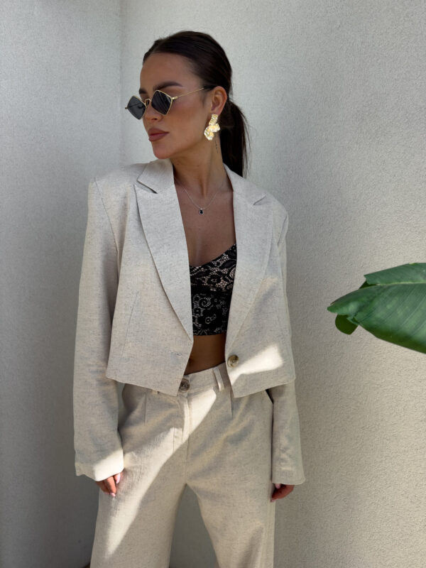Marynarka SLIM natural - szaro-beż - obrazek 25