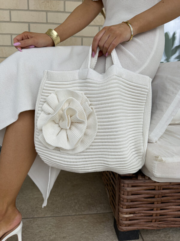 Torba FLOWER - ecru - obrazek 4