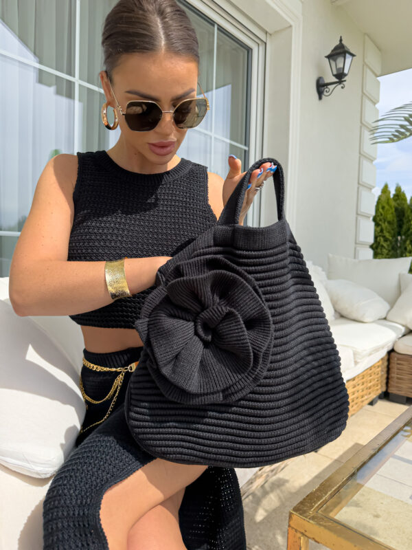 Torba FLOWER - czarna - obrazek 6
