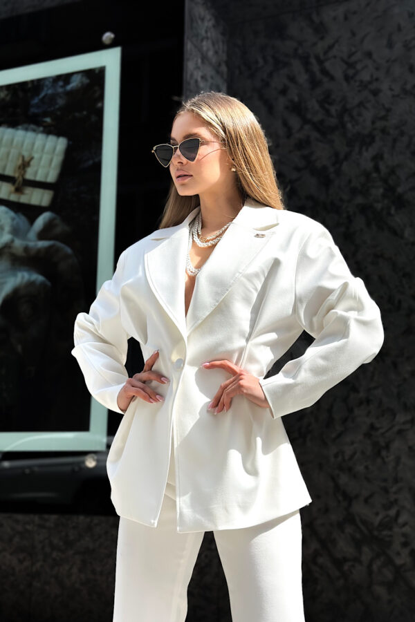 Marynarka damska BG Femme | biały - obrazek 3