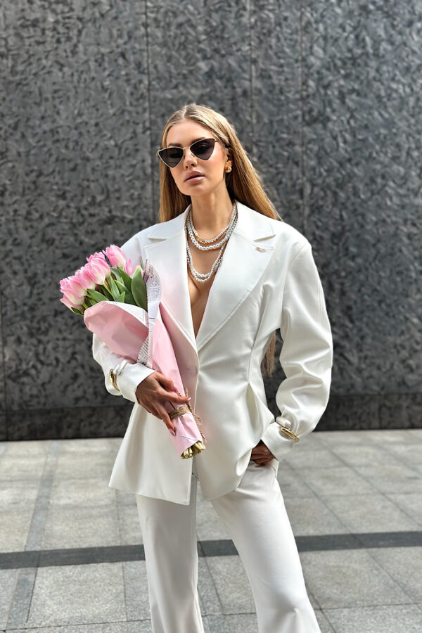 Marynarka damska BG Femme | biały - obrazek 4