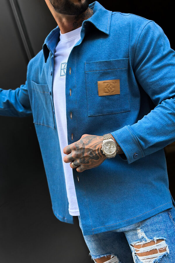 Koszula męska BG Denimo | niebieski jeans - obrazek 9