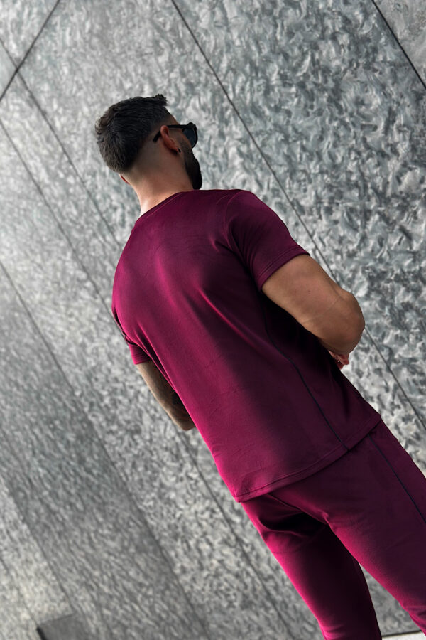 T-Shirt męski BG Silk | bordowy - obrazek 5