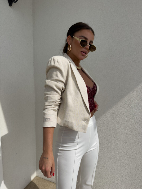Marynarka SLIM natural - jasny beż - obrazek 13