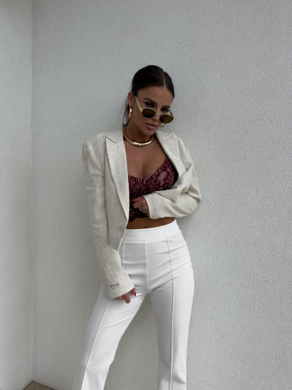 Marynarka SLIM natural - jasny beż - obrazek 15