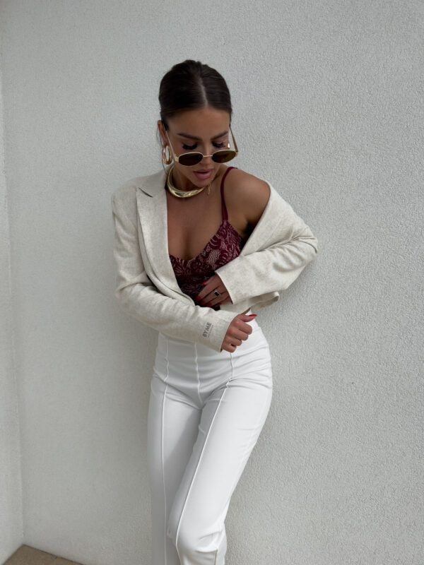 Marynarka SLIM natural - jasny beż - obrazek 16