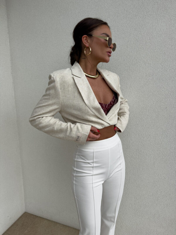 Marynarka SLIM natural - jasny beż - obrazek 5