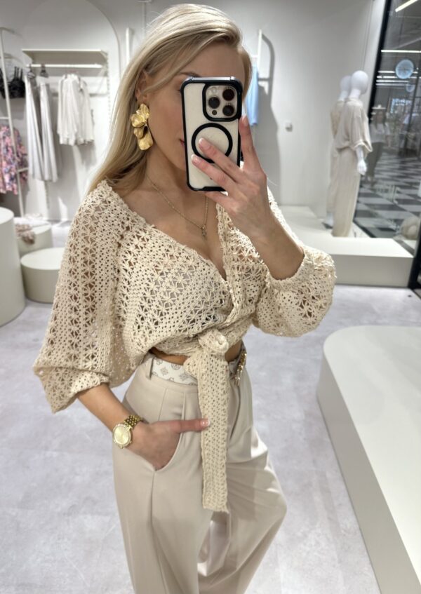 Kimono AŻUROWE gwiazdki - beżowe - obrazek 7