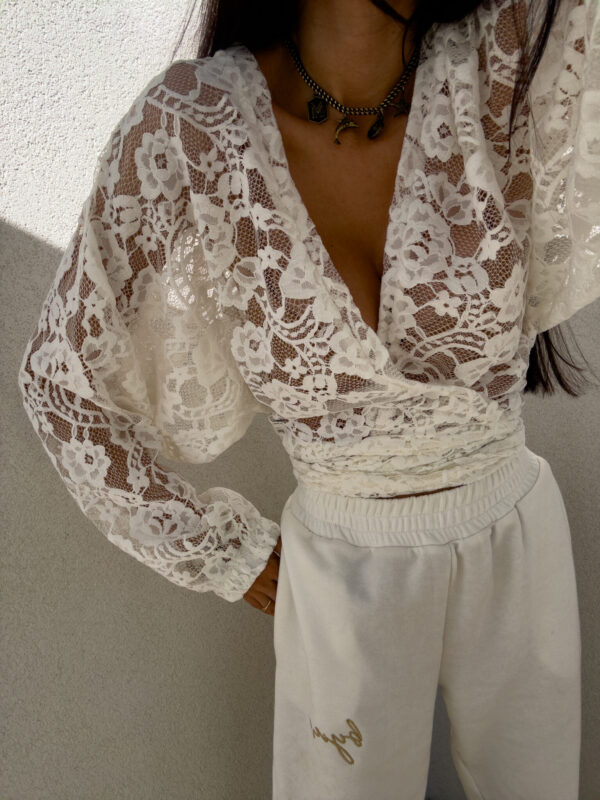 Kimono KORONKOWE - białe - obrazek 7