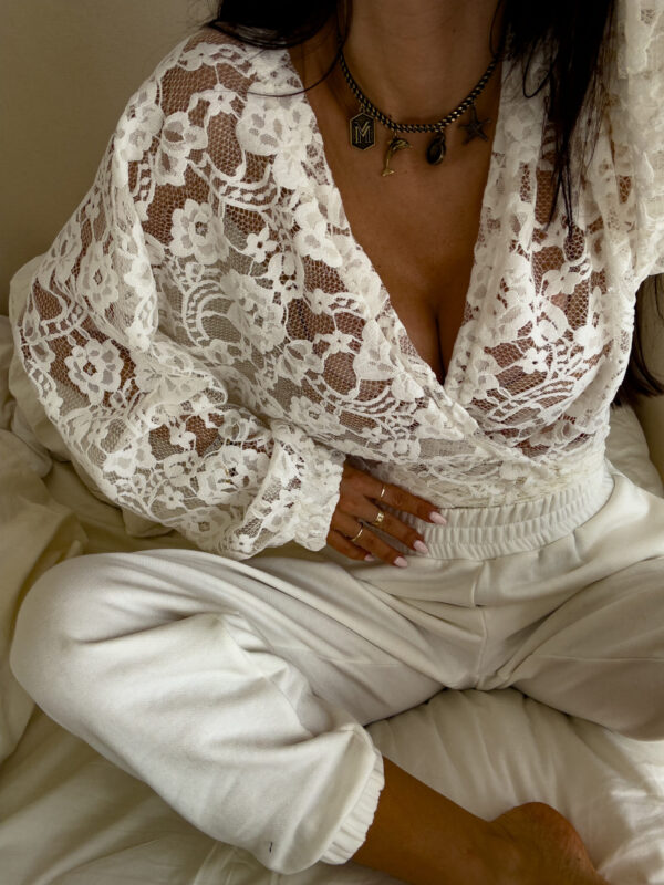 Kimono KORONKOWE - białe - obrazek 6