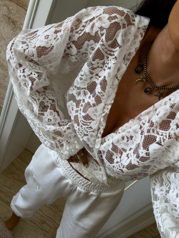Kimono KORONKOWE - białe - obrazek 4