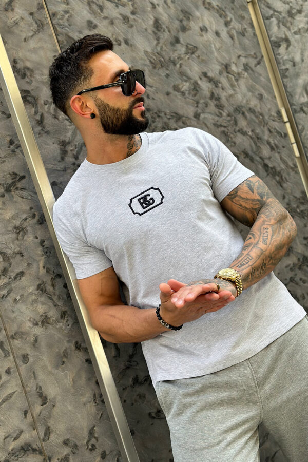 T-Shirt męski BG Bump | szary melanż - obrazek 4