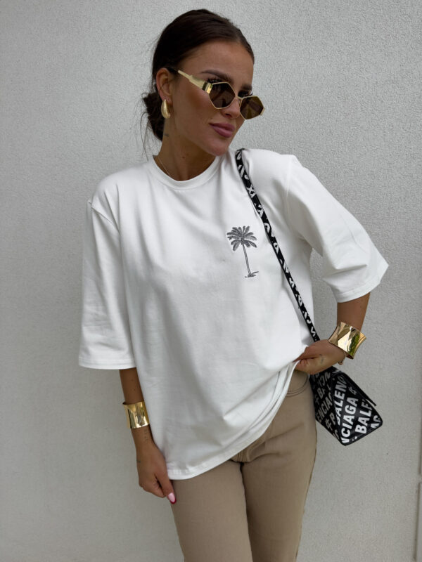 T-shirt PALMS – ecru - obrazek 3