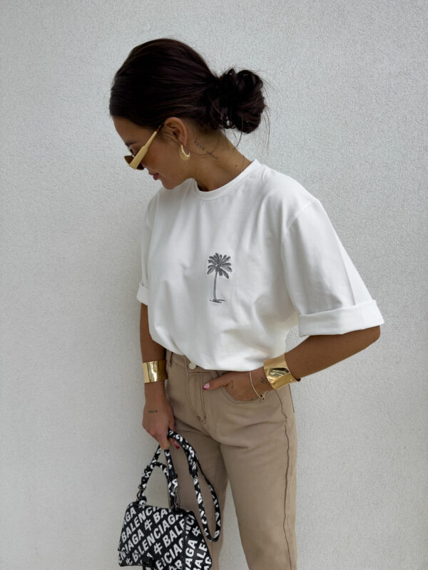T-shirt PALMS – ecru - obrazek 4