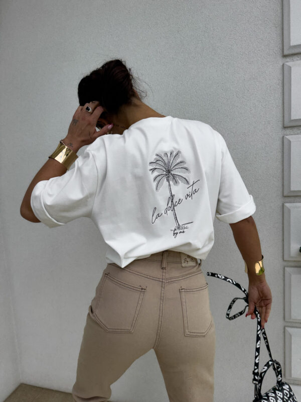 T-shirt PALMS – ecru - obrazek 7