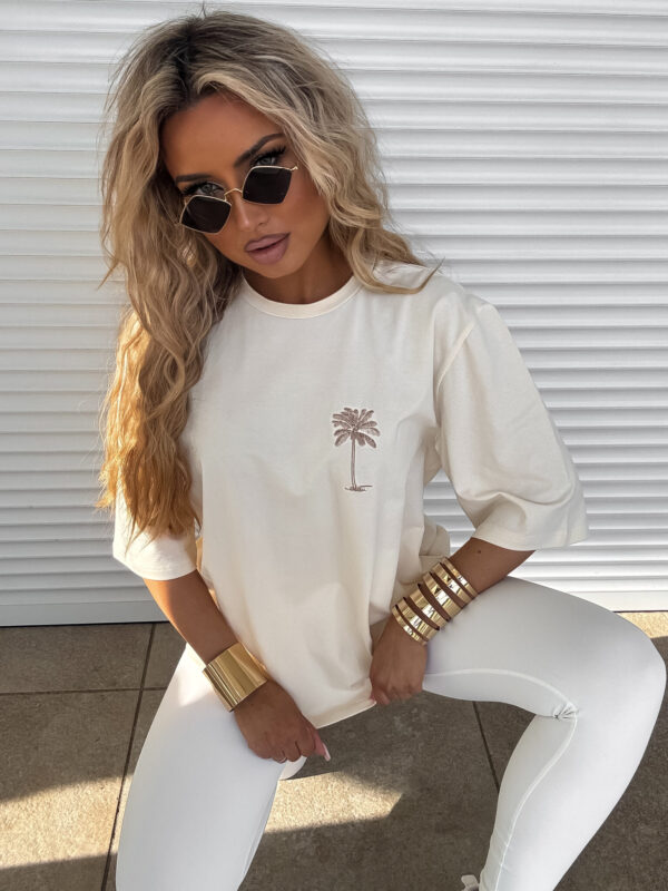 T-shirt PALMS – kokosowy - obrazek 4
