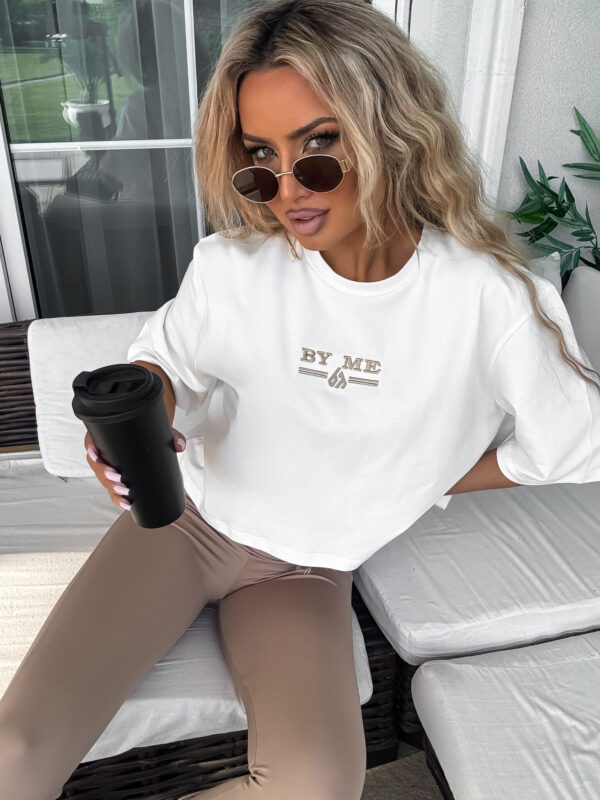 T-shirt pudełkowy BOSSY - ecru - obrazek 7