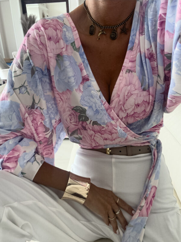 Bluzka KAIRA print piwonia – lila - obrazek 8