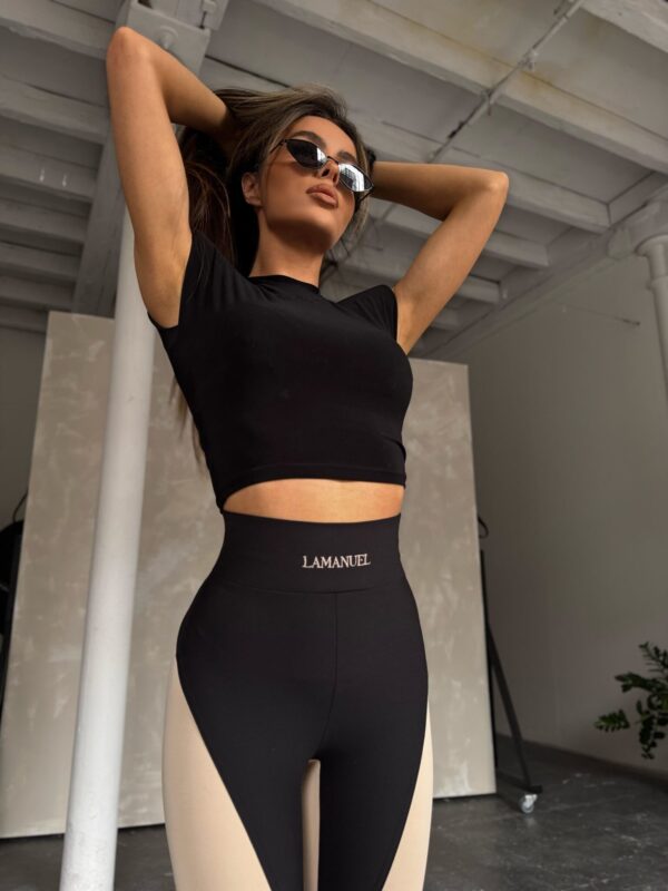 Legginsy RESIDENT czarne/beż - obrazek 9