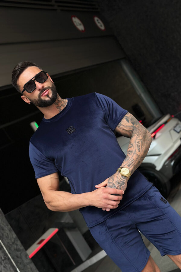 T-Shirt męski BG Silk | granatowy - obrazek 4