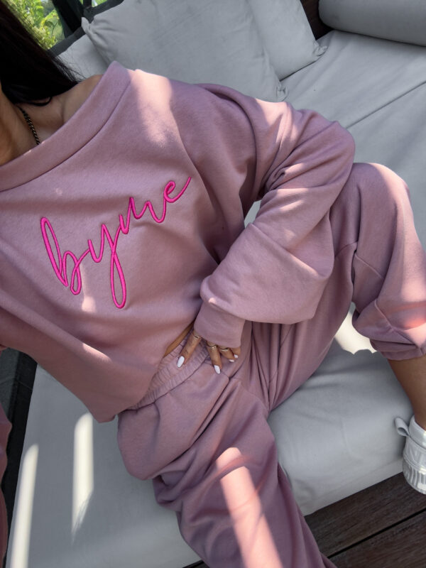 Bluza dresowa LOGO  – brudny róż