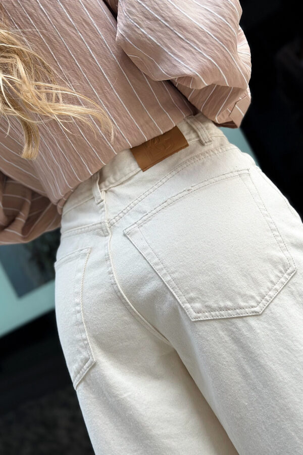 Spodnie damskie BG Ninety's jeans | kremowy - obrazek 11