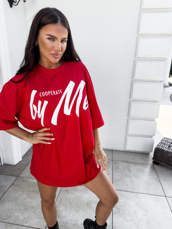 Tuniko sukienka t-shirt COLA - czerwona - obrazek 13