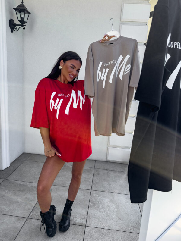 Tuniko sukienka t-shirt COLA - ciemny beż - obrazek 4