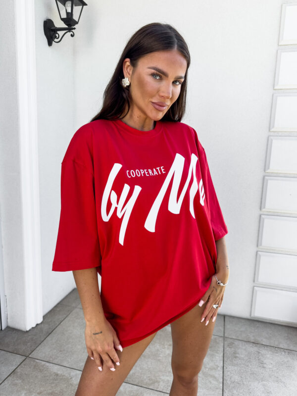 Tuniko sukienka t-shirt COLA - czerwona - obrazek 4