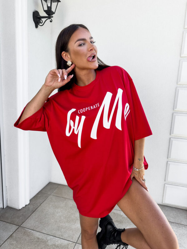 Tuniko sukienka t-shirt COLA - czerwona - obrazek 6