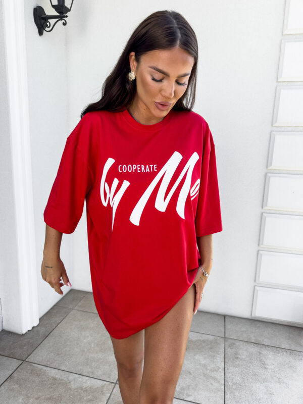 Tuniko sukienka t-shirt COLA - czerwona - obrazek 10