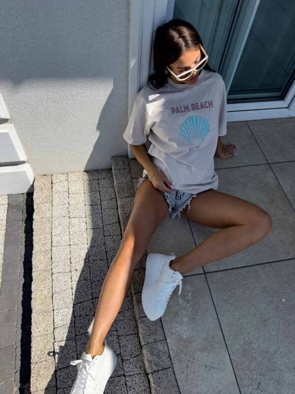 T-shirt SHELL - jasny beż - obrazek 4