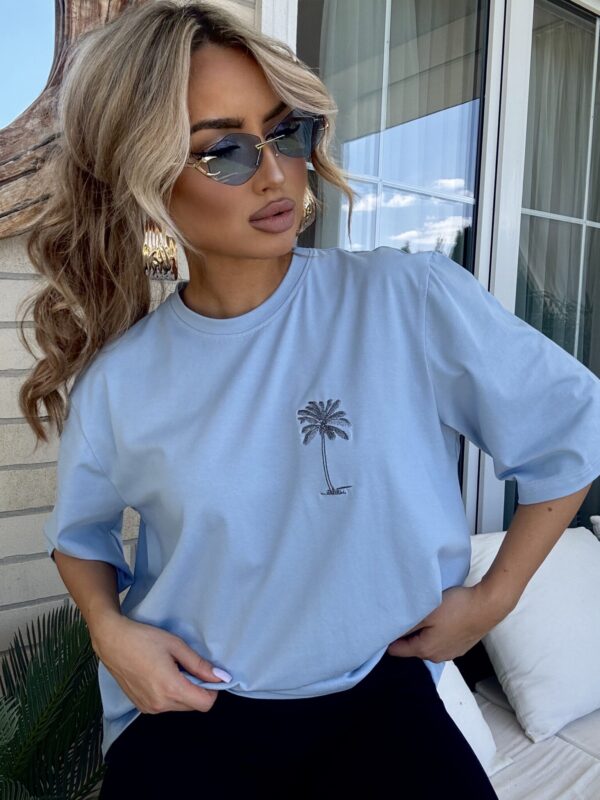 T-shirt PALMS – niebieski - obrazek 4